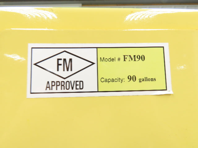 Jamco FM90 Safety Flammable Cabinet 60 Gallon Double Shelf Yellow Rusted Base