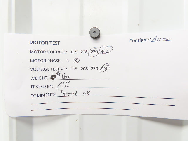 Baldor 35L888-636G1 Electric AC Motor 3/4Hp 1725rpm 230/460VAC 3Ph 56CZ TEFC