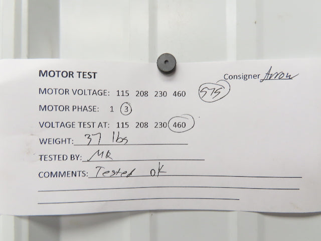 Weg MOT B56 0595 ET AC Motor 1Hp 3470 RPM 575V 3PH 56C TEFC LR 38324