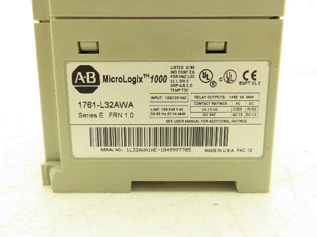 Allen Bradley 1761-L32AWA MicroLogix 1000 Controller I/O Module Series E