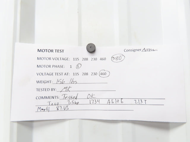 Teco AEHE Electric Motor Max-E1 7.5Hp 1734RPM 380V 3Ph 213T C-Face