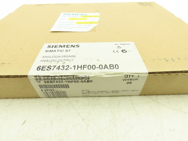 Siemens 6ES7432-1HF00-0AB0 Simatic S7 Analog Output Module Version 6