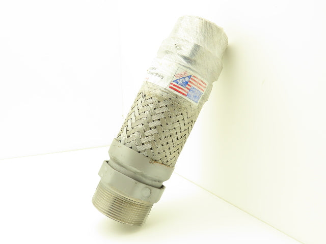 Hose Master T321 3"x 12" Braided Stainless Steel Flex Hose 3" NPT Male Ends