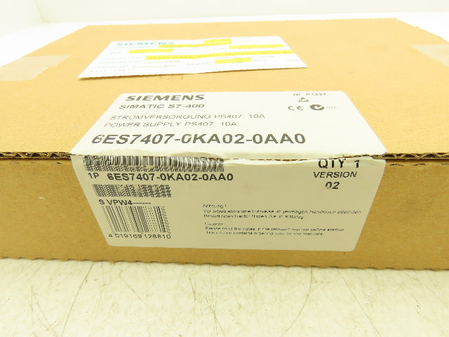 Siemens 6ES7407-0KA02-0AA0 Simatic S7 Power Supply PS407 10A Wide Range 120/230V