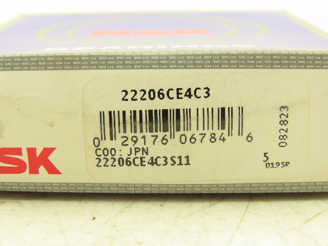 NSK 22206CE4C3 Spherical Roller Bearing 30mm-ID x 62mm-OD x 20mm-Width
