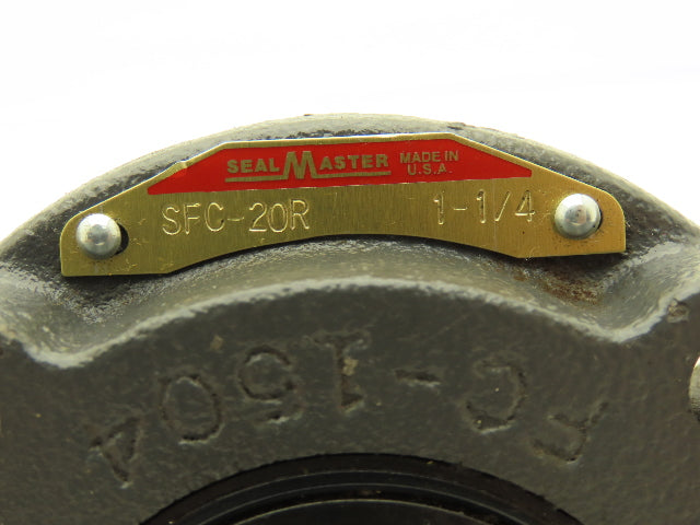SealMaster SFC-20R Flange Mount Ball Bearing 1-1/4" Bore 4-Bolt