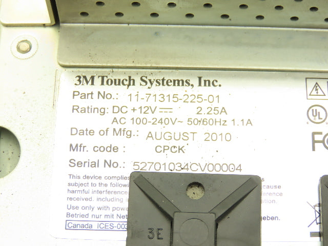 3M Touch Systems 11-71315-225-01 HMI Operator Control Panel Monitor *See Photos