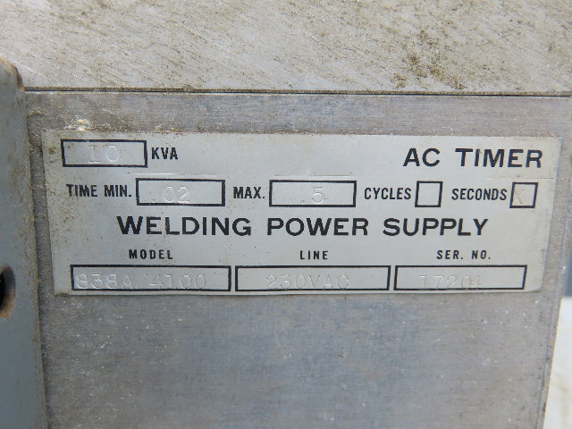 Ewald 838A/4100 Pneumatic Spot Welder 10Kva 230VAC Single Head Bench Mount