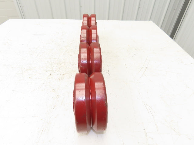 Hamilton 040875 V-Grooved Metal Wheel 6" Dia 2-3/4" Face 1-15/16" Bore Lot of 4