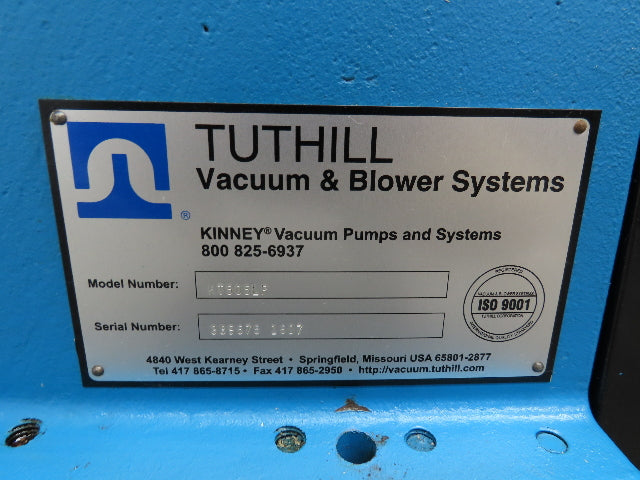 Tuthill KT 505LP Kinney Rotary Piston Vacuum Pump Blower 4" ANSI Inlet