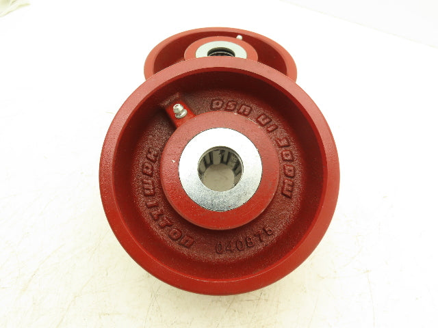 Hamilton 040875 Cast Iron Steel Caster Wheel 6" Dia 2.5" Width 1" Bore Lot of 2