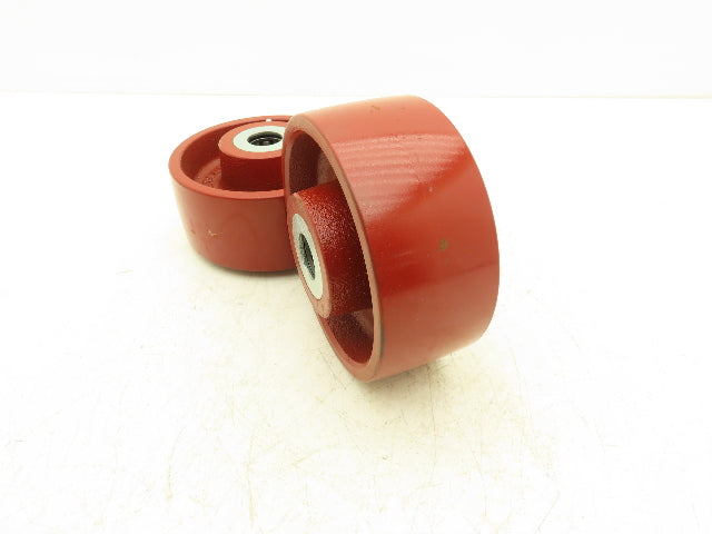 Hamilton 040875 Cast Iron Steel Caster Wheel 6" Dia 2.5" Width 1" Bore Lot of 2