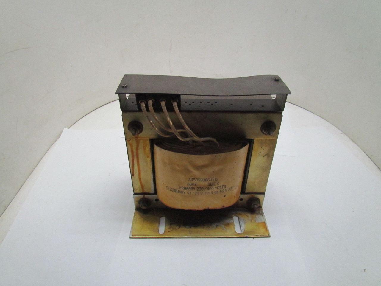 GE General Electric Size 6 Transformer Pri 230/460V Sec 63/71V.RMS@53.5A. RMS