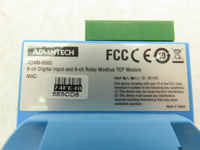 ADAM ADAM-6060 Advantech IO 6DI/6 Relay Data Acquisition Module Relay Ethernet
