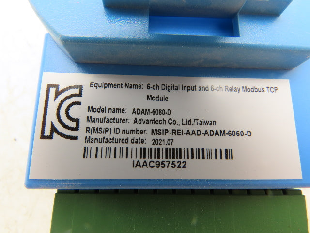 ADAM ADAM-6060 Advantech IO 6DI/6 Relay Data Acquisition Module Relay Ethernet