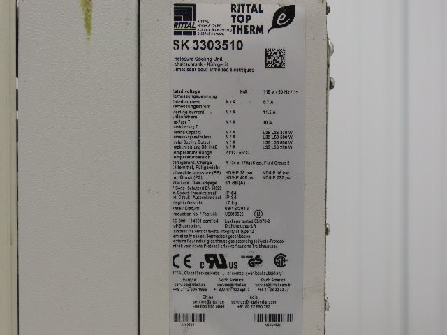 Rittal SK3303510 Top Therm Electrical Enclosure Air Conditioner 500W 115V