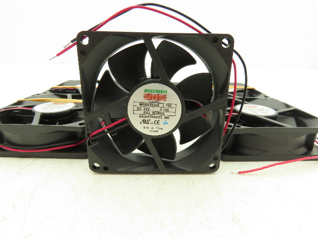 Mechatronics MR8025H24B-FSR Cooling Fan 80 x 80 x 25mm 24VDC 2 Wire Lot Of 6