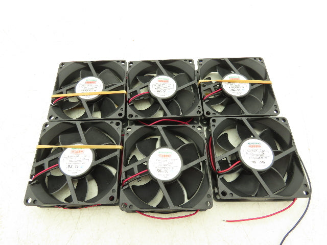 Mechatronics MR8025H24B-FSR Cooling Fan 80 x 80 x 25mm 24VDC 2 Wire Lot Of 6