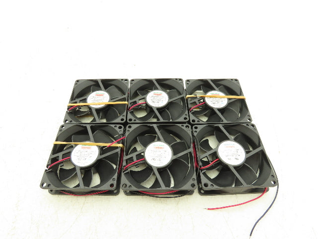 Mechatronics MR8025H24B-FSR Cooling Fan 80 x 80 x 25mm 24VDC 2 Wire Lot Of 6