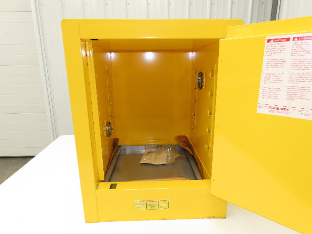 Justrite 25040 Flammable Cabinet 4 Gallon Capacity Yellow Manual Close