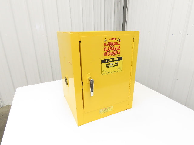 Justrite 25040 Flammable Cabinet 4 Gallon Capacity Yellow Manual Close