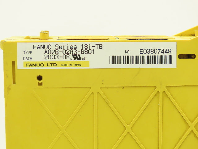 Fanuc A02B-0283-B801 Backplane Chassis Main Servo Control Series 18i-TB