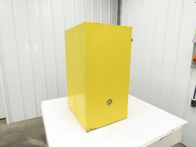 Flammable Safety Cabinet 12 Gal Yellow Manual Close No Shelf