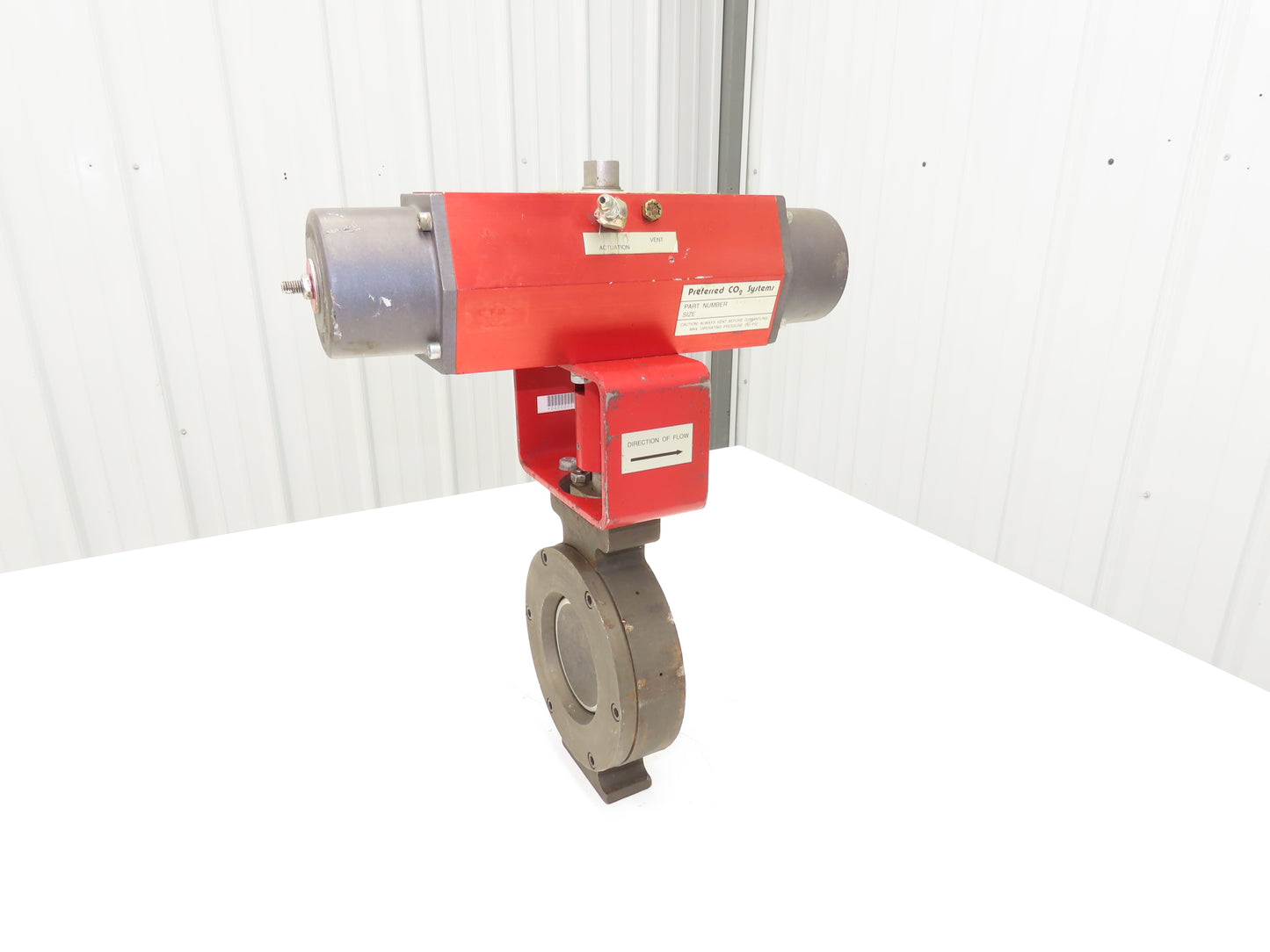 Preferred CO2 System 4" Wafer Butterfly Valve & Pneumatic Actuator Spring Return