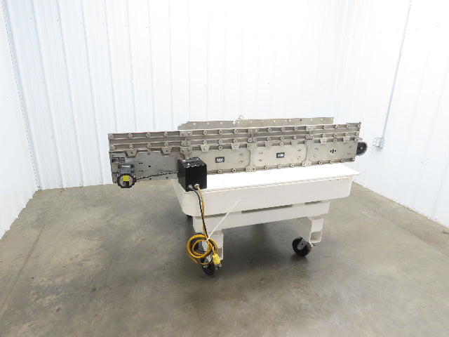 Dynacon 8"x 76" Mattop Plastic Conveyor 320mm Cleated Belt 115V Variable Speed