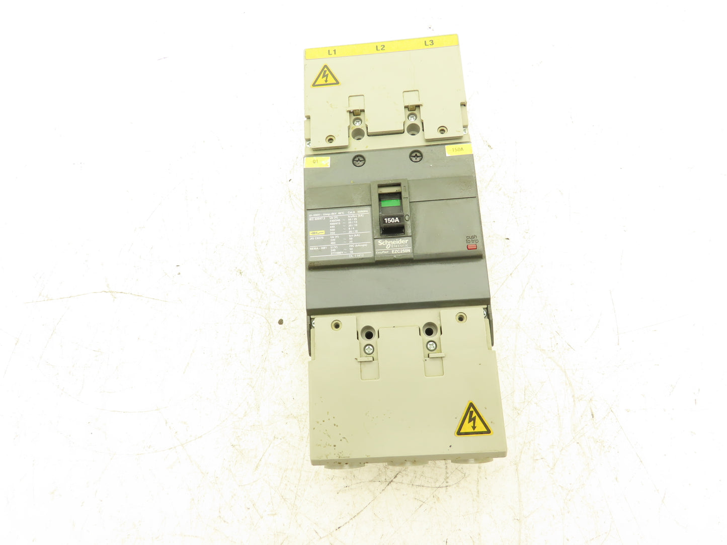 Schneider EZC 250N EasyPact Molded Case Circuit Breaker 150A 480VAC 3-Pole
