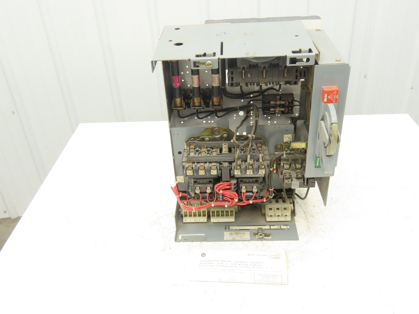 Allen Bradley 2106B Reversing Combination Motor Starter NEMA 1 MCC 10Hp 460V 20"