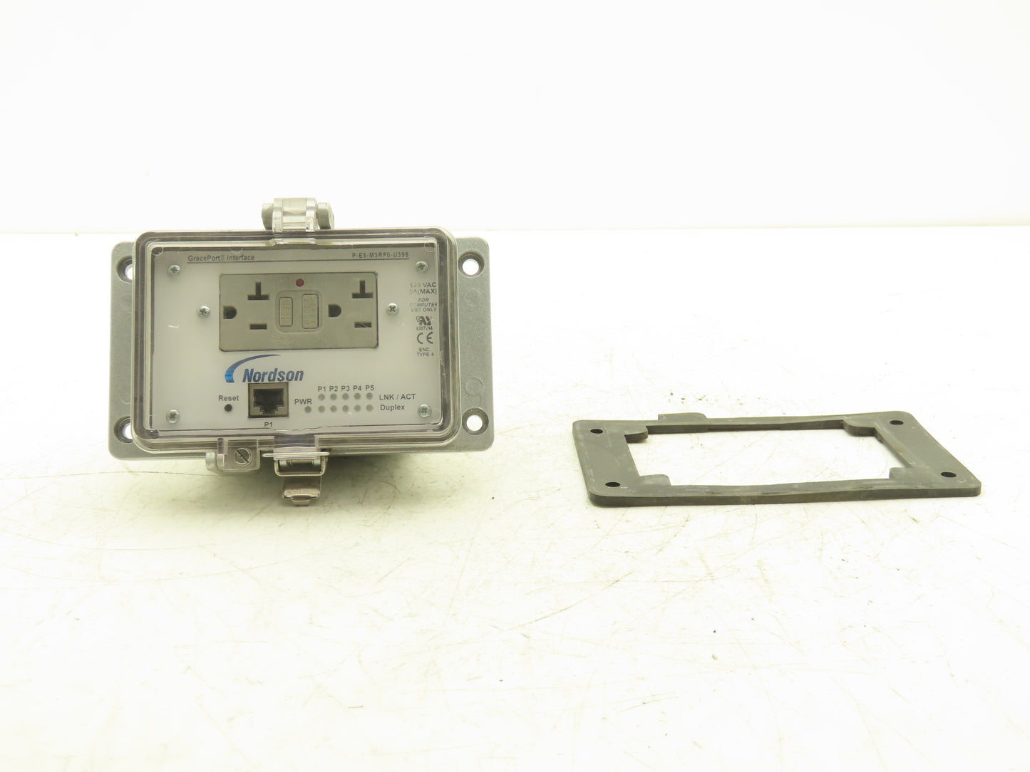 Nordson P-E5-M3RF0-U396 Ethernet Switch & 120V Internal/External Panel Interface