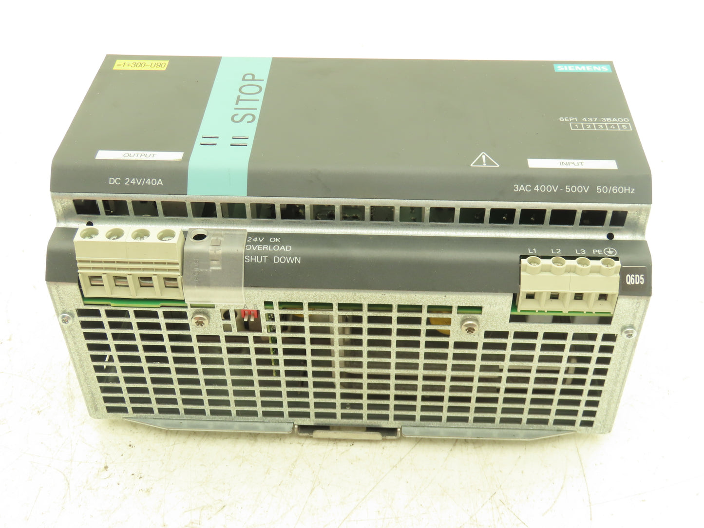 Siemens 6EP1437-3BA00 SITOP Modular Power Supply 24VDC 40A Out 480V 3Ph In