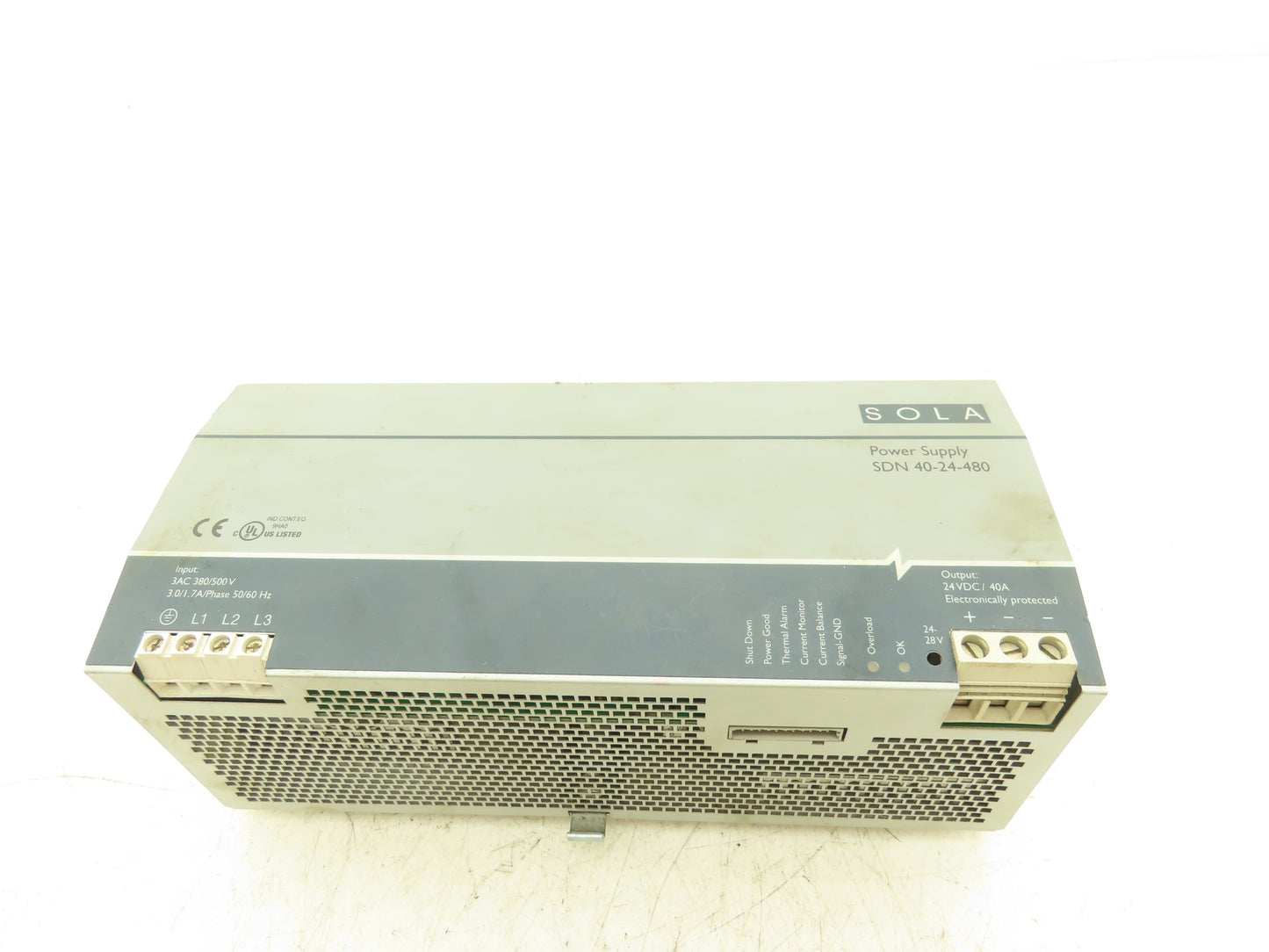 EGS SOLA SDN 40-24-480 24V Power Supply 40A 380/500V 3PH PLC DIN Rail HEVI-DUTY
