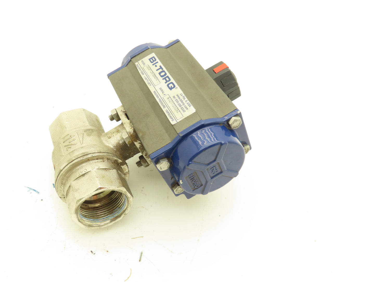 BI-TORQ IS2P1263SRPN 1/4 Turn Pneumatic Actuator 1-1/4" Stainless Ball Valve
