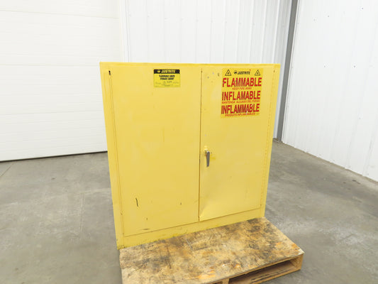 Justrite 25300 Yellow Flammable Safety Cabinet Dual Door 30 Gallon Liquid