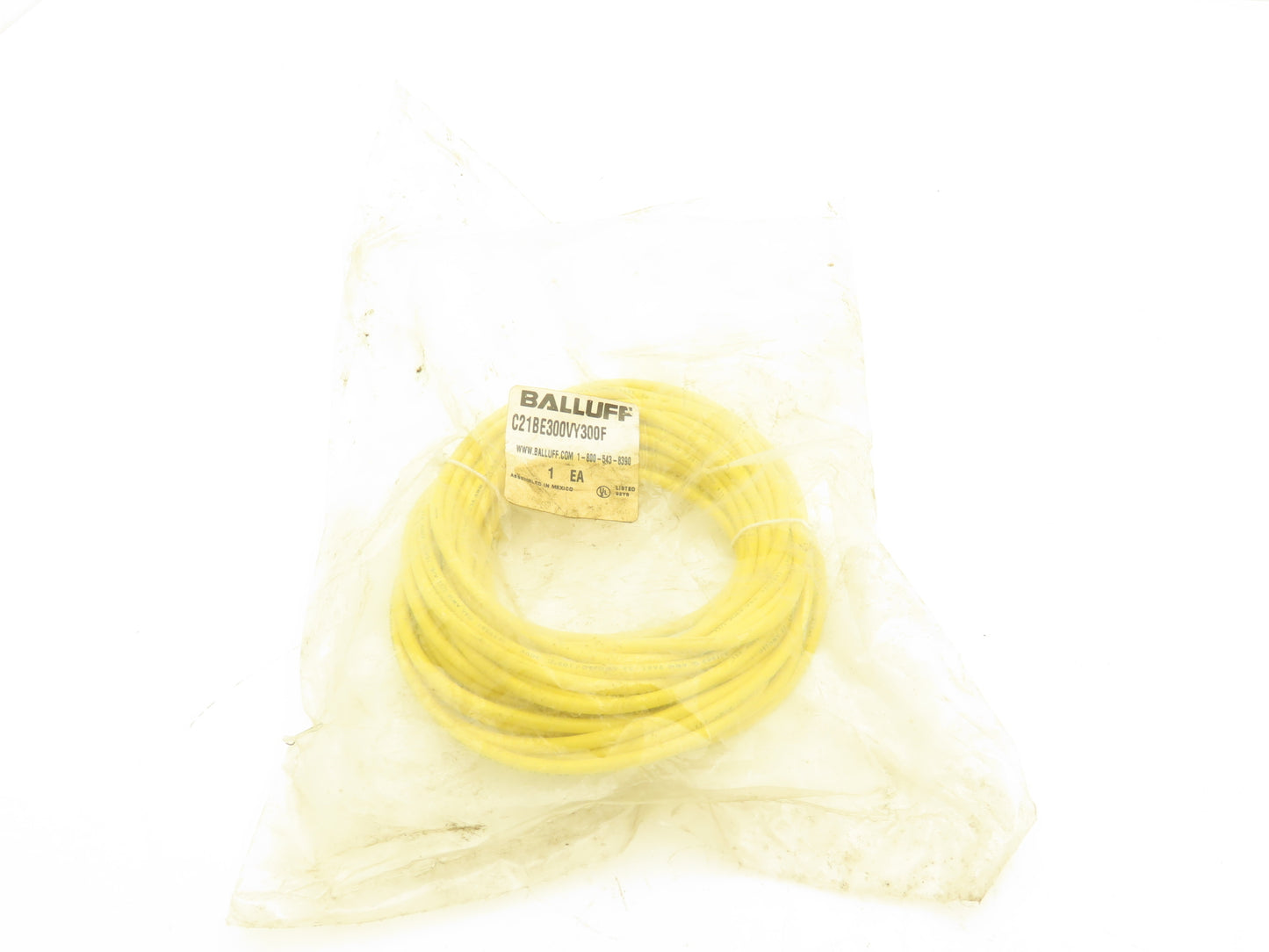 Balluff C21BE300VY300F Connector Cable 3 Pin Right Angle Female to Flying Leads