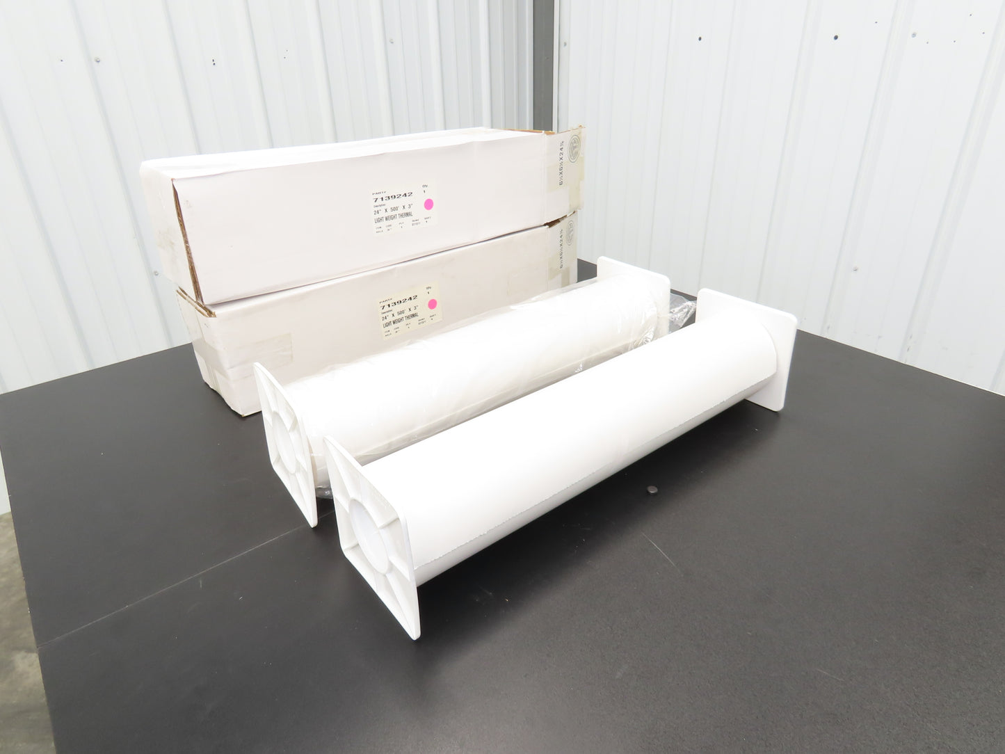 7139242 Light Weight Thermal Printing Paper 24" x 500' x3" Core 1 Ply Lot of 2