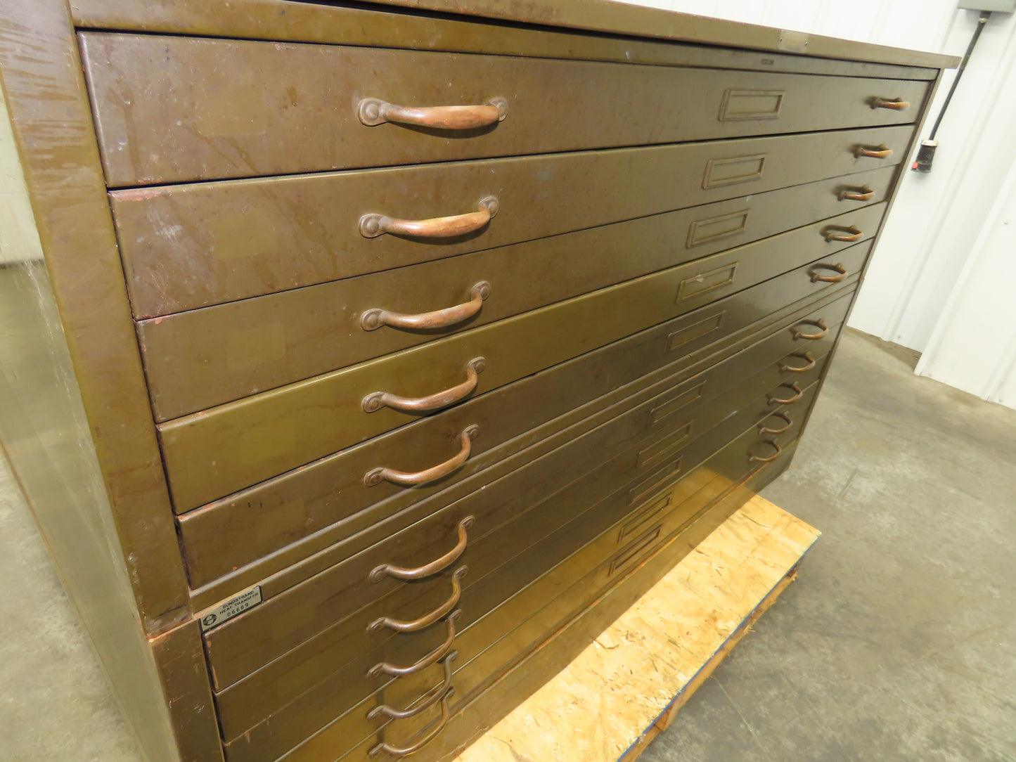 Hamilton Vintage Blueprint File Metal Cabinet 54×42x36" 10 Drawers Map Draft