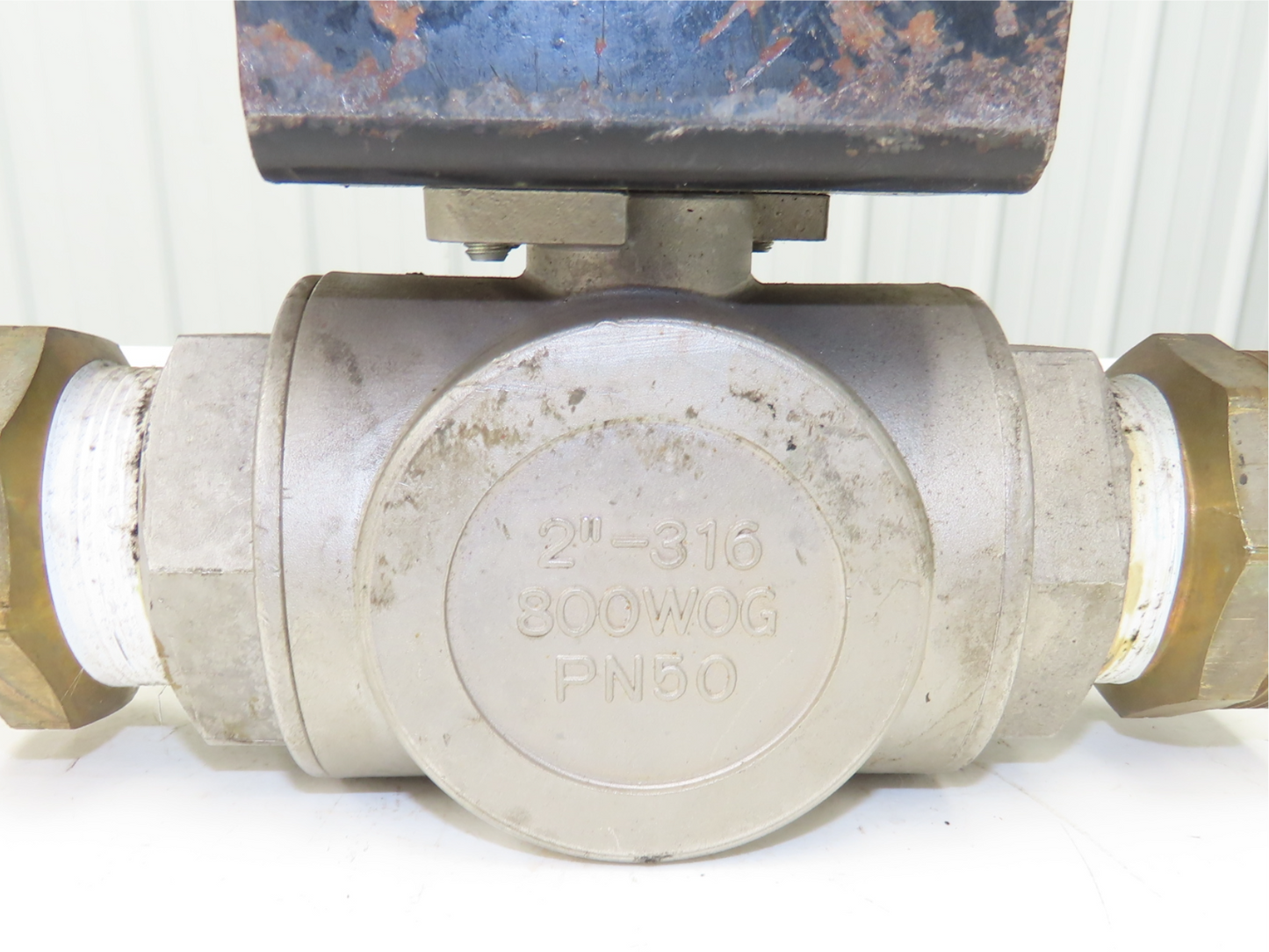 Bettis RPB2250-SR4 2"NPT 3-Way Ball Valve 316SS w/Pneumatic Actuator 120psi