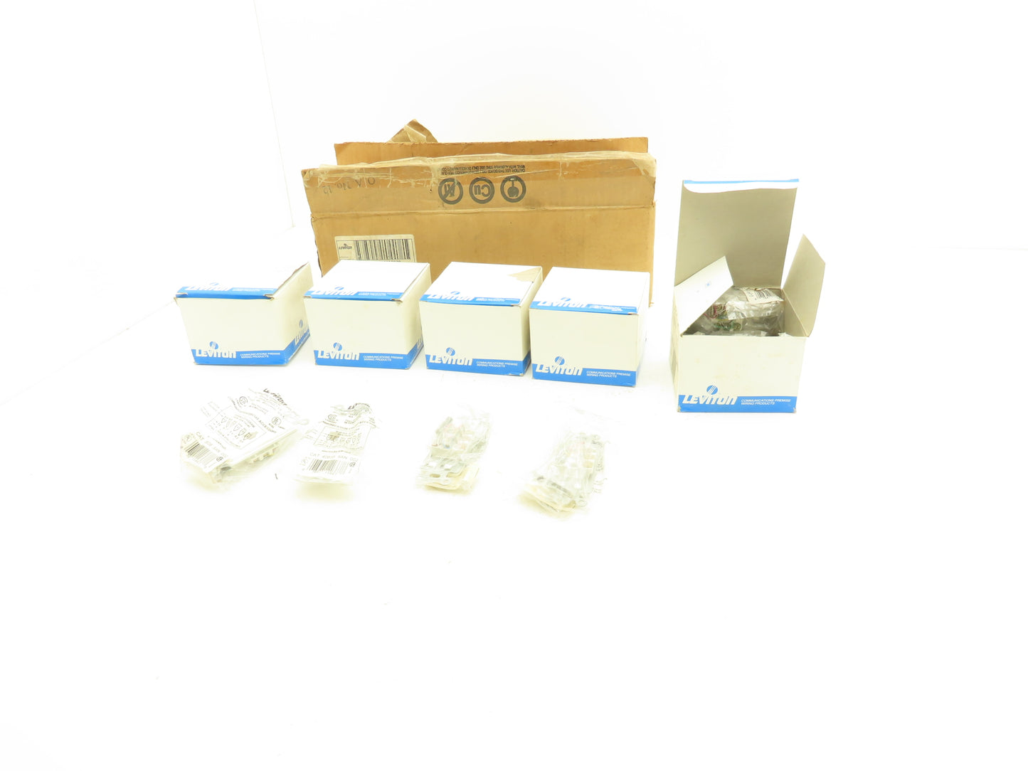 Leviton 40638-W Type 625 Flush Mount 6-Conductor Phone Jack White Lot of 50