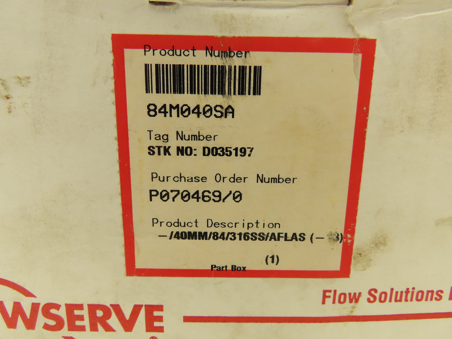 Flowserve 84M040SA Fluid Seal Series 40MM/84/316SS/AFLAS