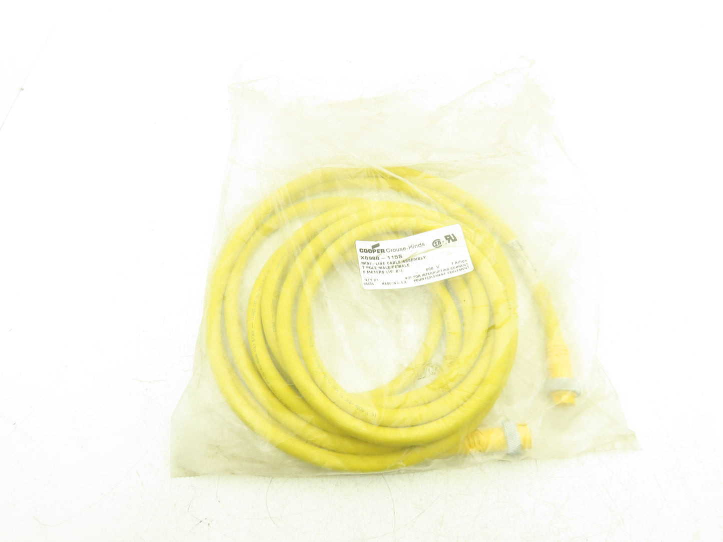Cooper Crouse-Hinds X8988-115S Cable Mini Line 7 Pole Cable Assembly 6M 19' 8" L