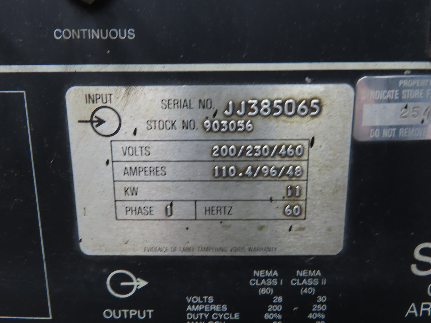 Miller Syncrowave 250 Arc Welding Power Source CC AC/DC Constant Current