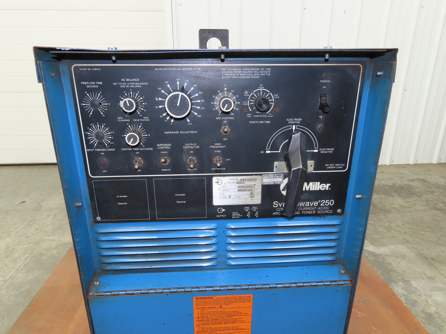 Miller Syncrowave 250 Arc Welding Power Source CC AC/DC Constant Current