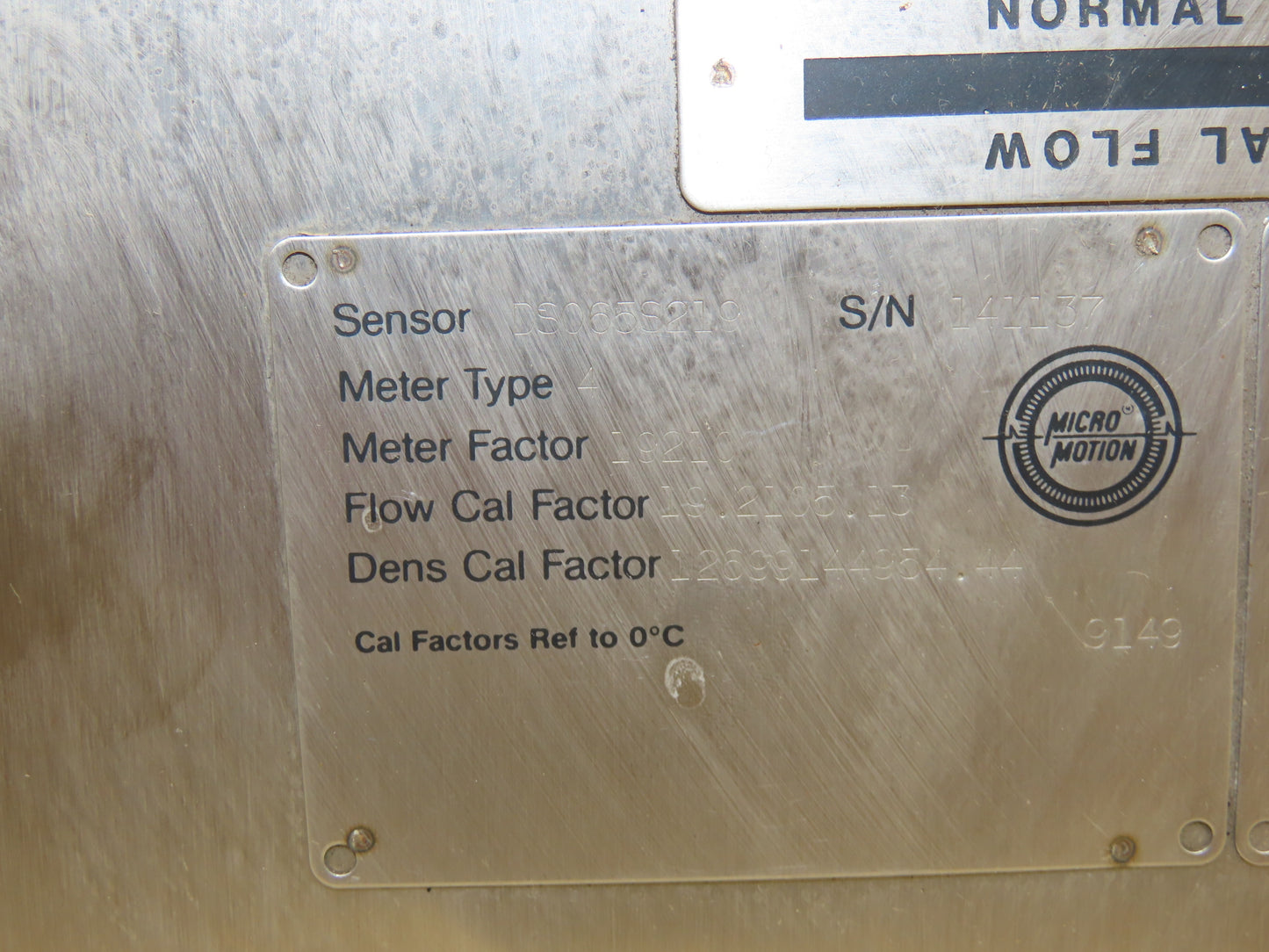 Micro Motion D S065S219 Mass Flow Sensor 1" ANSI Flange 2250psi -240 to 177° C