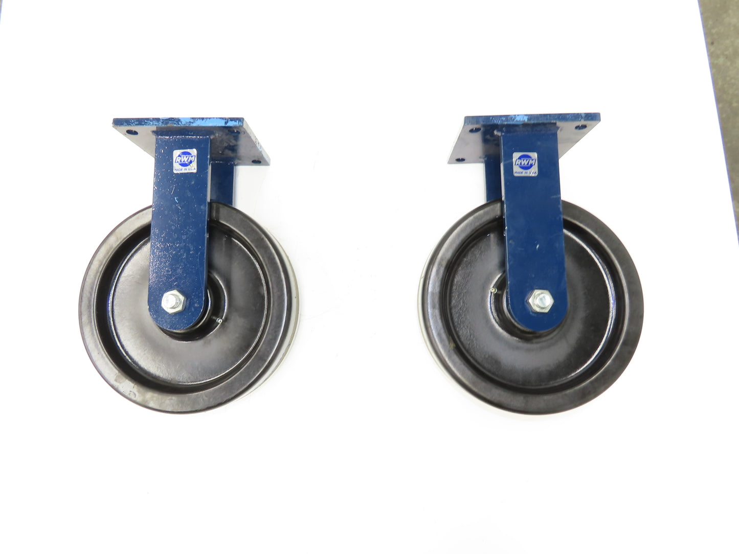 RWM 75 Series Rigid Caster Wheel 12"x 3" Height 15-1/2"-Top of Plate Lot of 2