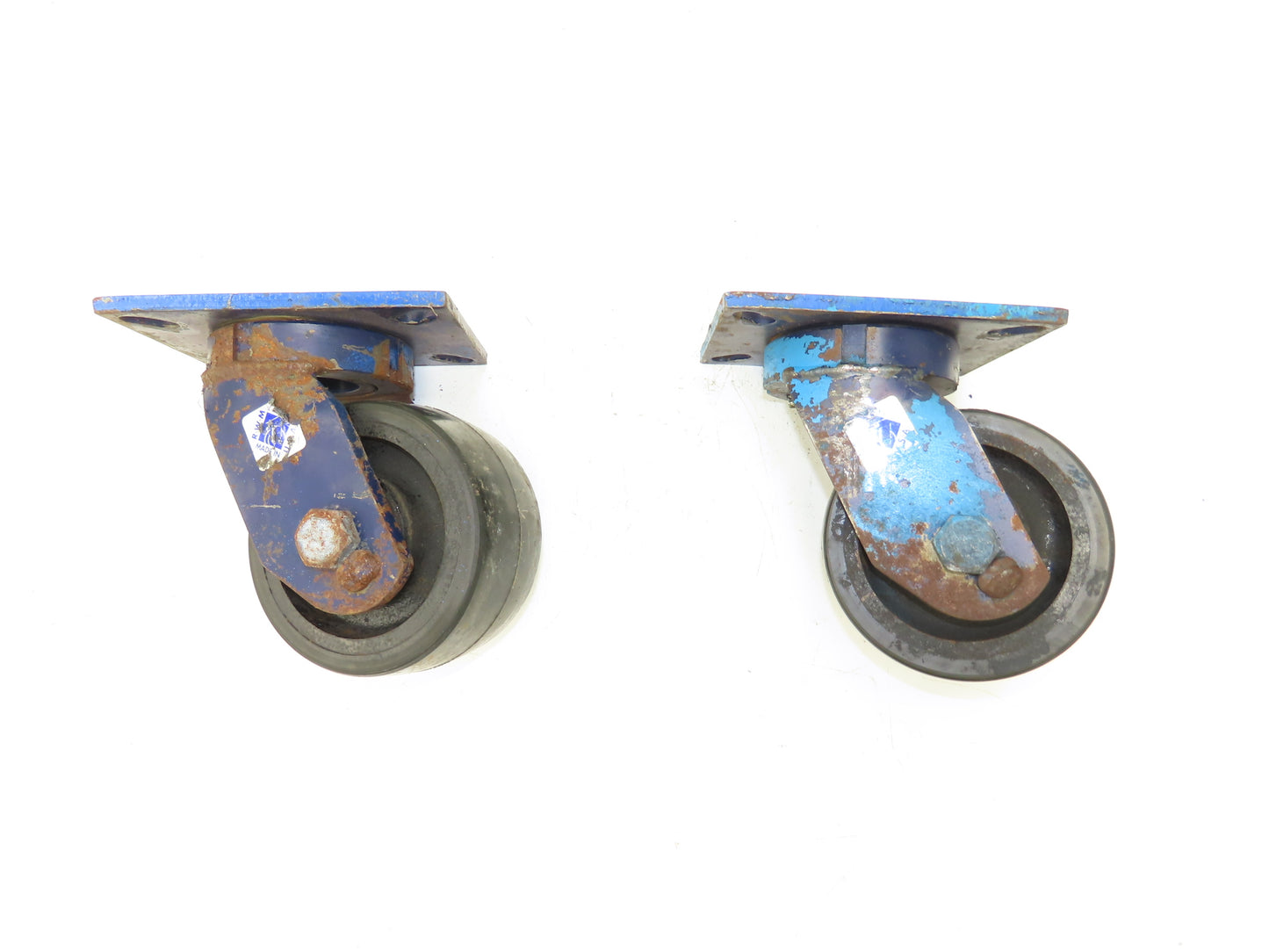 RWM Heavy Duty Casters 6"x 3" Height 8" Plate 7-1/4"x 5-1/4" Swivel Lot of 2