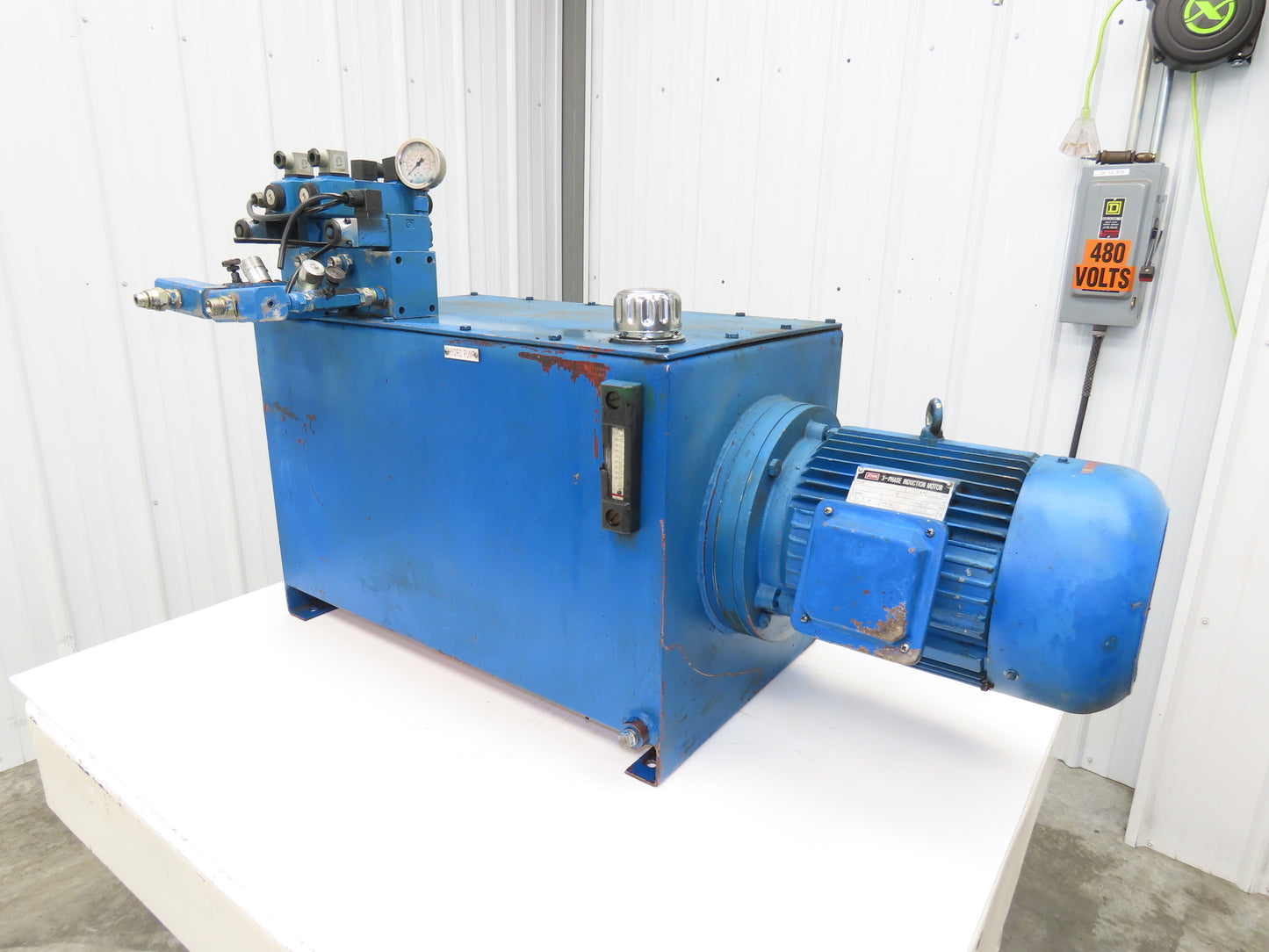 Hydromax HGP-33A Hydraulic Power Unit Dual Pump 25 Gal 30GPM 3500PSI 7.5Hp 480V