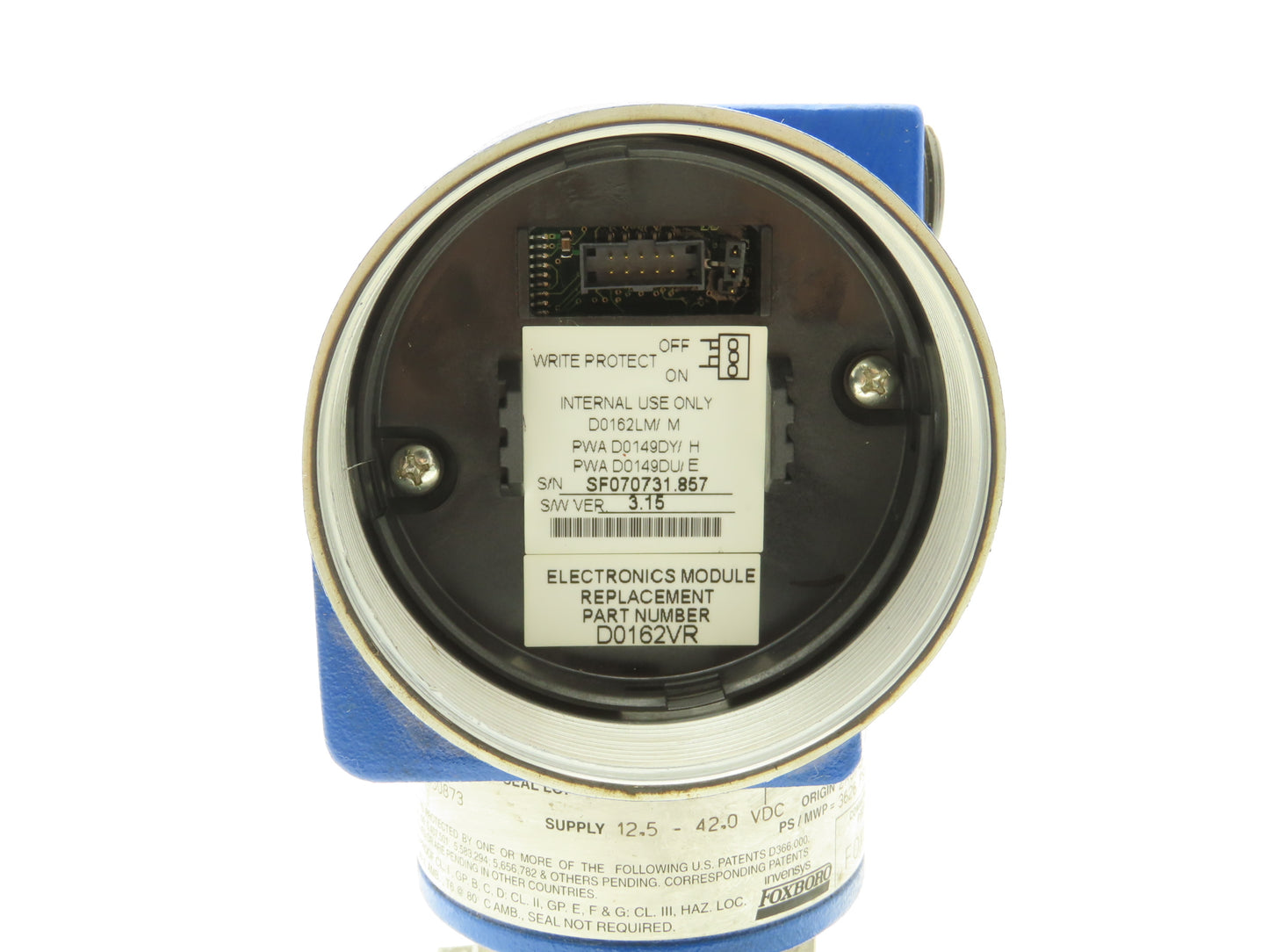 Foxboro IGP20-D22B21F Pressure Transmitter 316L -30 +30"H2O 3626psi 12-42vdc